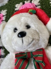 Vtg Royal  Plush California Christmas Bear Plush Mini Stocking Hanging