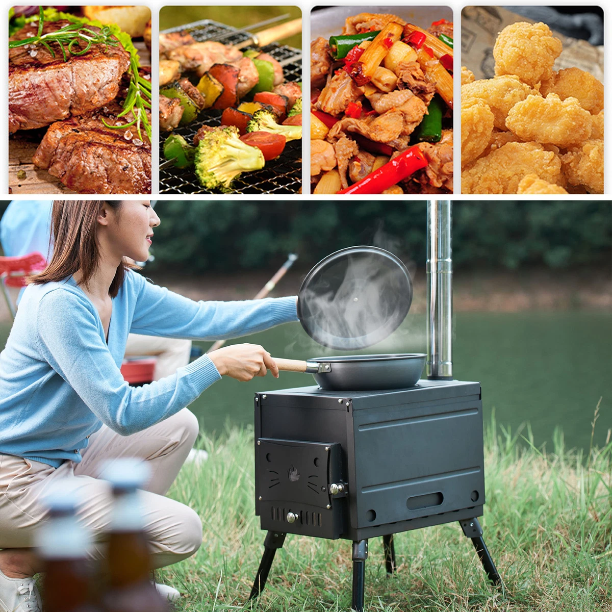 Wood Burning Stove Outdoor Burners Portable Camping Wood Burning Stove W0L8  | eBay
