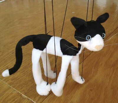 BLACK & WHITE CAT BABY Marionette  WB376 ~ FREE SHIP/USA ~ SUNNY PUPPETS