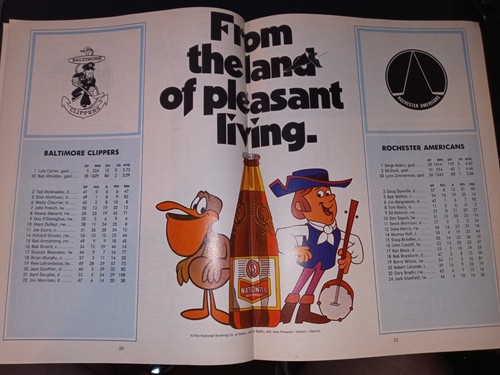 2/20/72 Rochester Americans vs. Baltimore Clippers (AHL) Program near mint - Picture 3 of 3