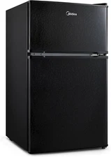 WHD-113FB1 Double Door Mini Fridge with Freezer for Bedroom Office or Dorm with 