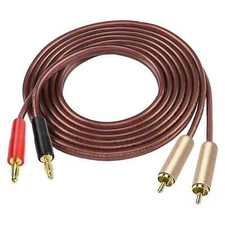 MEIRIYFA 2RCA Plugs to 2 Banana Plugs Speaker Wire, Dual Banana Plug to RCA Male