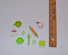 MATTEL BARBIE GREEN KITCHEN BAKING UTINSELS ACCESSORY LOT SOME VINTAGE