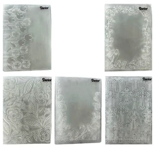 Lot of 5 Darice Embossing Folders Dainty Flower Bird Border Crosses and More