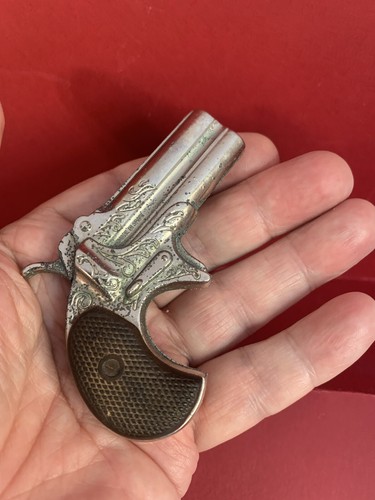 REDONDO DERRINGER CAP PISTOL MADE SPAIN TOY METAL VINTAGE MINIATURE - Imagen 3 de 15
