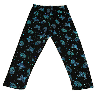 NEW No Boundaries SKULLS/BUTTERFLIES/STARS Black Capri Leggings Jr. Women SMALL