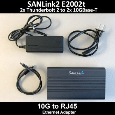 Promise SANLink2 E2002t Thunderbolt 2 to 10G Base-T RJ45 Ethernet Adapter 10GbE