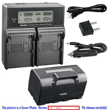 Kastar Battery LCD Dual Fast Charger for Topcon BT-65Q BC-30 & Topcon FC-2500