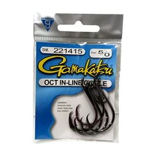 Gamakatsu 221415 Octopus Inline Point Circle Fishing Hook, 6-Pack, Size 5, Black