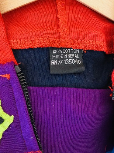 Rising International NEPAL Children's HANDMADE Cotton Jacket Rainbow UF01 - Picture 10 of 10