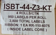 Digi-Trax Four Quadrant Blank Label 4"x4" Isbt-44-z3-kt - 3800 Labels + 1 Ribbon