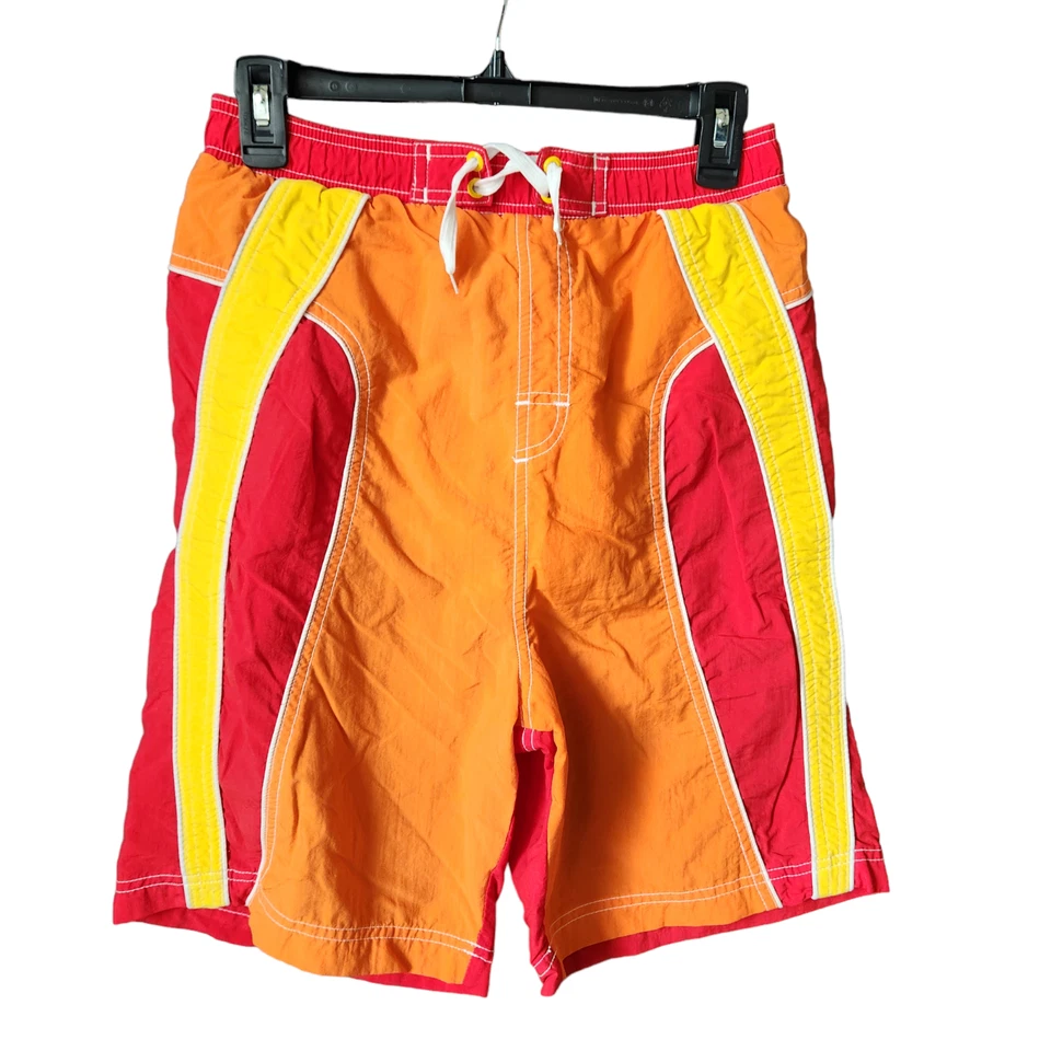 Bañador corto vintage Sand N Sun para hombre forro de malla juvenil talla L 14-16 naranja Foto 2 de 4