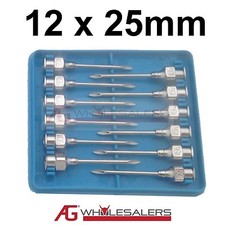 12 X 25mm 16G LUER LOCK NEEDLE VACCINATOR INJECTION GUN CATTLE SHEEP GOATS 