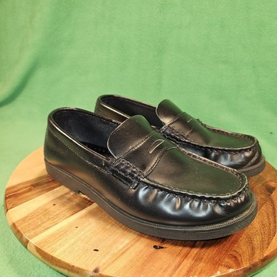 Sperry Colton Penny Loafer Black Leather Size 4 Wide Kids
