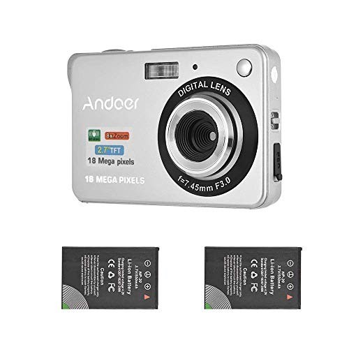 Andoer Digital Camera with 1pcs Rechargeable Batteries 1080P HD 8X Digital Zoom - Picture 1 of 5