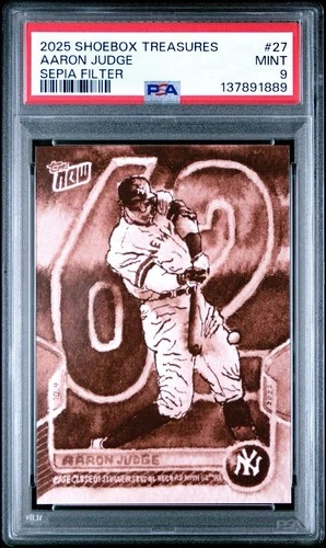 2025 Topps Shoebox Treasures AARON JUDGE #27  Sepia Filter /50 PSA 9