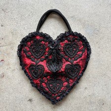 Moschino satin red heart lace purse archive vintage