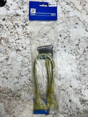 Transparent Yellow Round IDE Drive Cable Ultra ATA 24 Inch