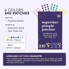 Livaclean Star Pimple Patches for Face w/ Hydrocolloid 240pc