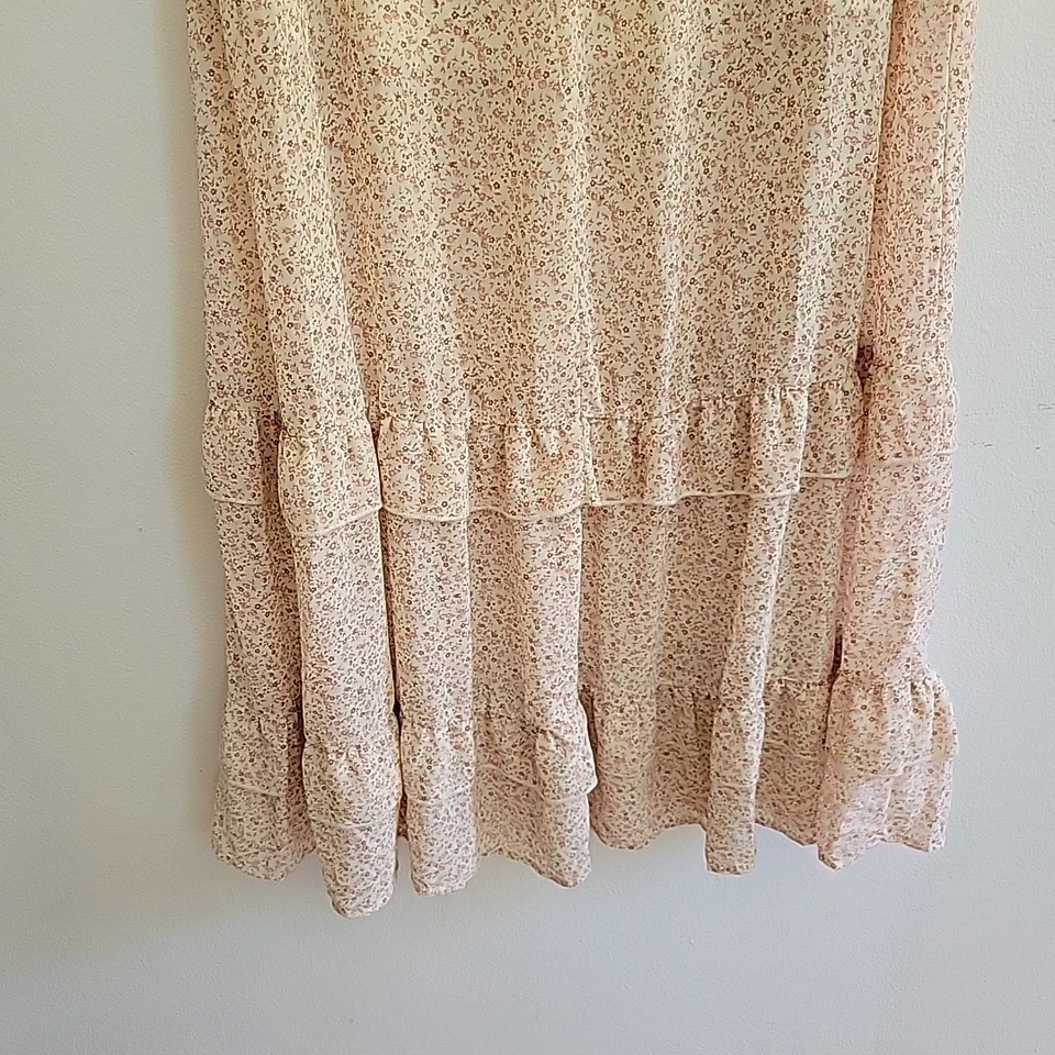 West Of Melrose Ditsy Floral Chiffon Maxi Skirt Medium Boho Cottagecore Prairie - Image 3 of 4