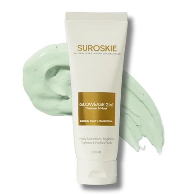 Suroskie GlowEase Cleanser & Mask 100ml | Aloe Kaolin Clay Face Wash