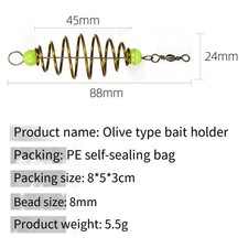 Boîte à appâts efficace en forme d'olive avec perles de 8 mm pour une utilisa