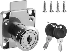 SDTC Tech Drawer Lock with Keys and Matching Screws for Cabinet/Wardrobe/Cupboar