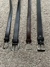 Vintage Lot of 4 Men  s Belts   Assorted Styles, Good Condition