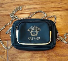 Versace Crossbody Bag Purse Handbag Gold Medusa Logo Chain Strap
