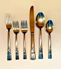 Rare Vintage Rogers Cutlery Stainless Flatware 6 Piece Place Setting made in USA