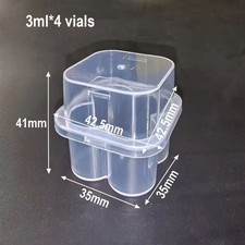 Peptide 3mL 4-vial Kit Glass Vial Case Plastic Storage Holder Box 5-100pcs