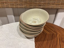 Vintage Denby Coloroll Fine Stoneware Dessert/Cereal Bowls x 6 Cottagecore Beige