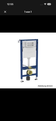 Geberit Duofix Vorwandelement Wand Tiefspül WC Delta25 + WC-Sitz WC Komplett Set