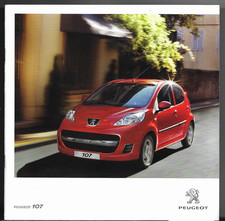 Peugeot 107 2011 UK Market Sales Brochure 1.0 12v 3-dr & 5-dr