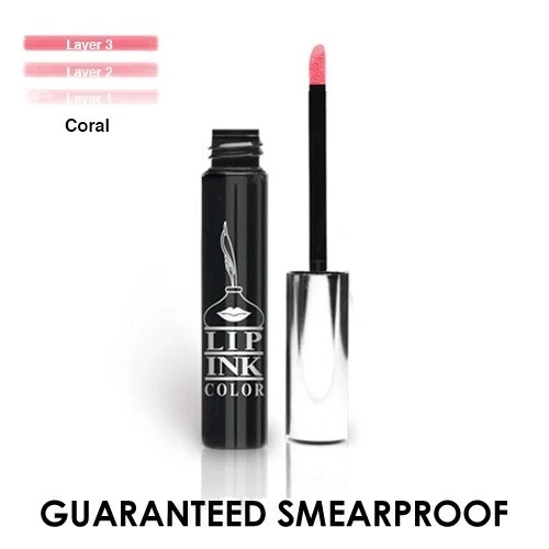 LIP INK Organic Vegan Smearproof Liquid Lipstick - Coral
