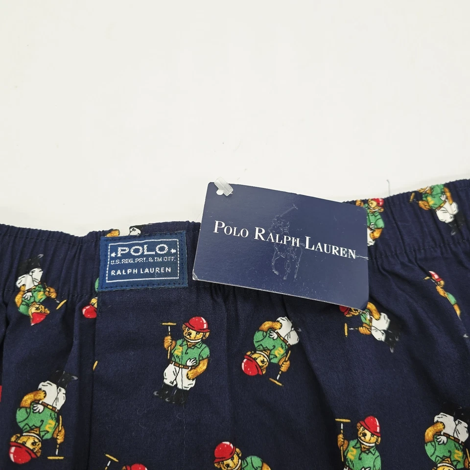 Nuevo de Lote Antiguo Años 90 Polo Oso Ralph Lauren Boxer Shorts Ropa Interior Algodón Grande Nuevo con Etiquetas Foto 3 de 4