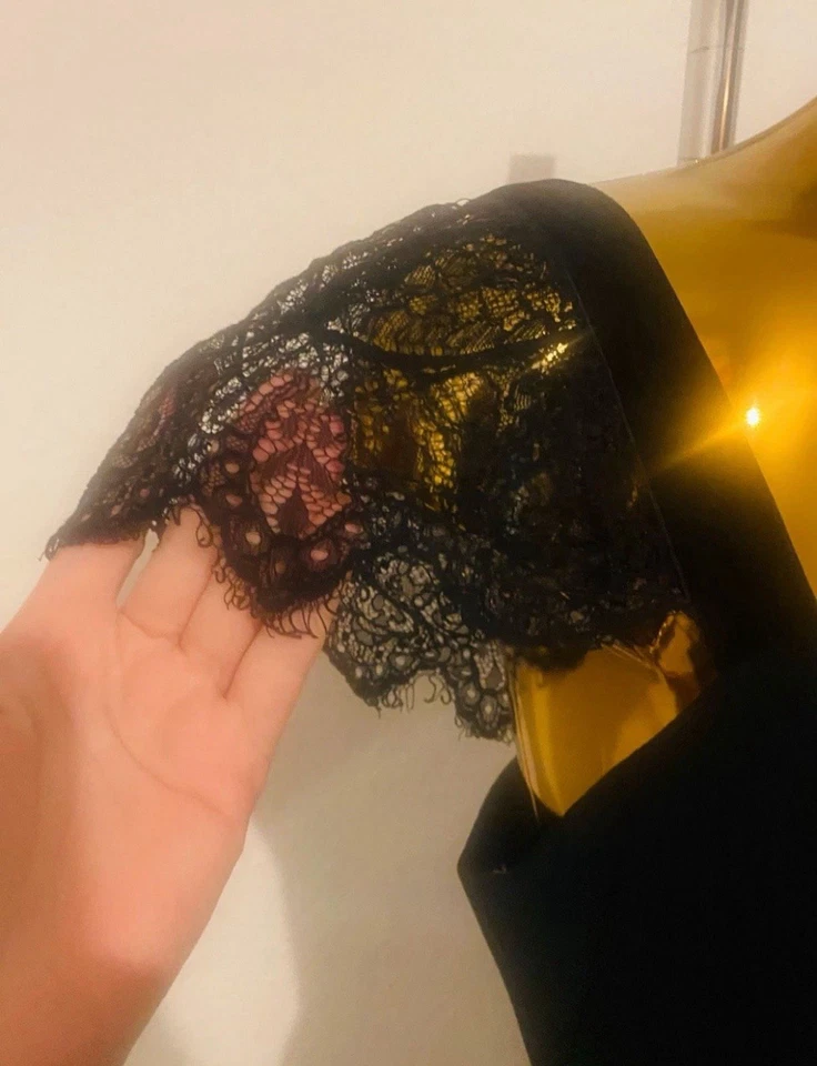 Marchesa Notte Cocktailkleid „Black Lace“ – Seide-Schwarz – Gr. 40 – Neu - Bild 3 von 4