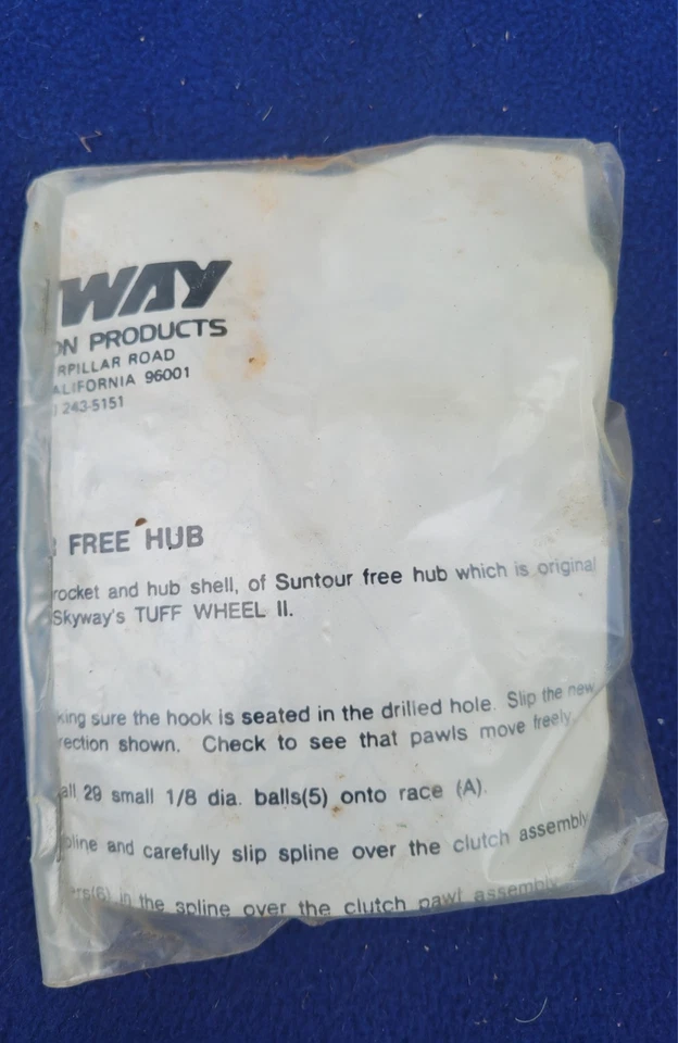 Raro De Colección Skyway Tuff II BMX Racing SunTour Buje Libre Kit de Reconstrucción Trasero EE. UU. Foto 2 de 3