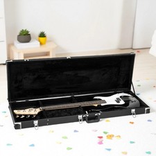Electric Bass Guitar Hardshell Case Fits 4-String P J Style - Black Lockable