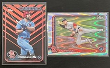 Alec Burleson Nolan Gorman Topps Chrome Holiday Ray Wave Parallels Cardinals