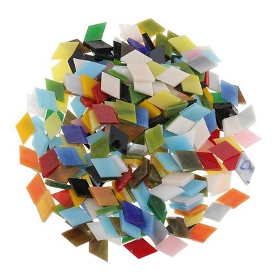 Großhandel mit quadratischen, dreieckigen Mosaikfliesen, Tessera Glasstücken