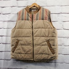 THE TERRITORY AHEAD Vest Mens XL Quilted Southwestern Faux Leather Trim