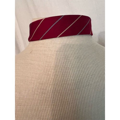 Corbata de seda de diseñador para hombre rayas rojas blancas longitud clásica Repp corpcore carrera - Imagen 5 de 7