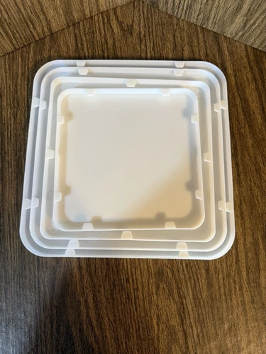 Temptations by Tara Lot of 4 White Square Plastic Snap-On Lids