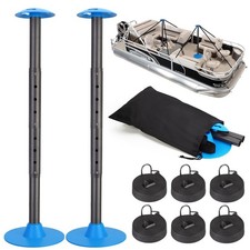 Windproof Boat Cover Support Pole System 2 Pcs with 8 Adjustable Heights Tele...