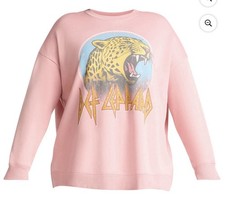 Def Leppard Graphic Sweatshirt   Pink   Women  s Plus NWT