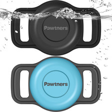 Waterproof Airtag Dog Collar Holder: 2 Pack Soft Silicone Air Tag Holder for Pet