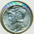 1944-P MERCURY DIME, ABSOLUTE GEM BRILLIANT UNCIRCULATED, GREAT PRICE!