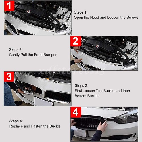 Gloss Black Front Kidney Grilles Grill For BMW E92 E93 328i 335i 2010-2013 LCI - Bild 5 von 12