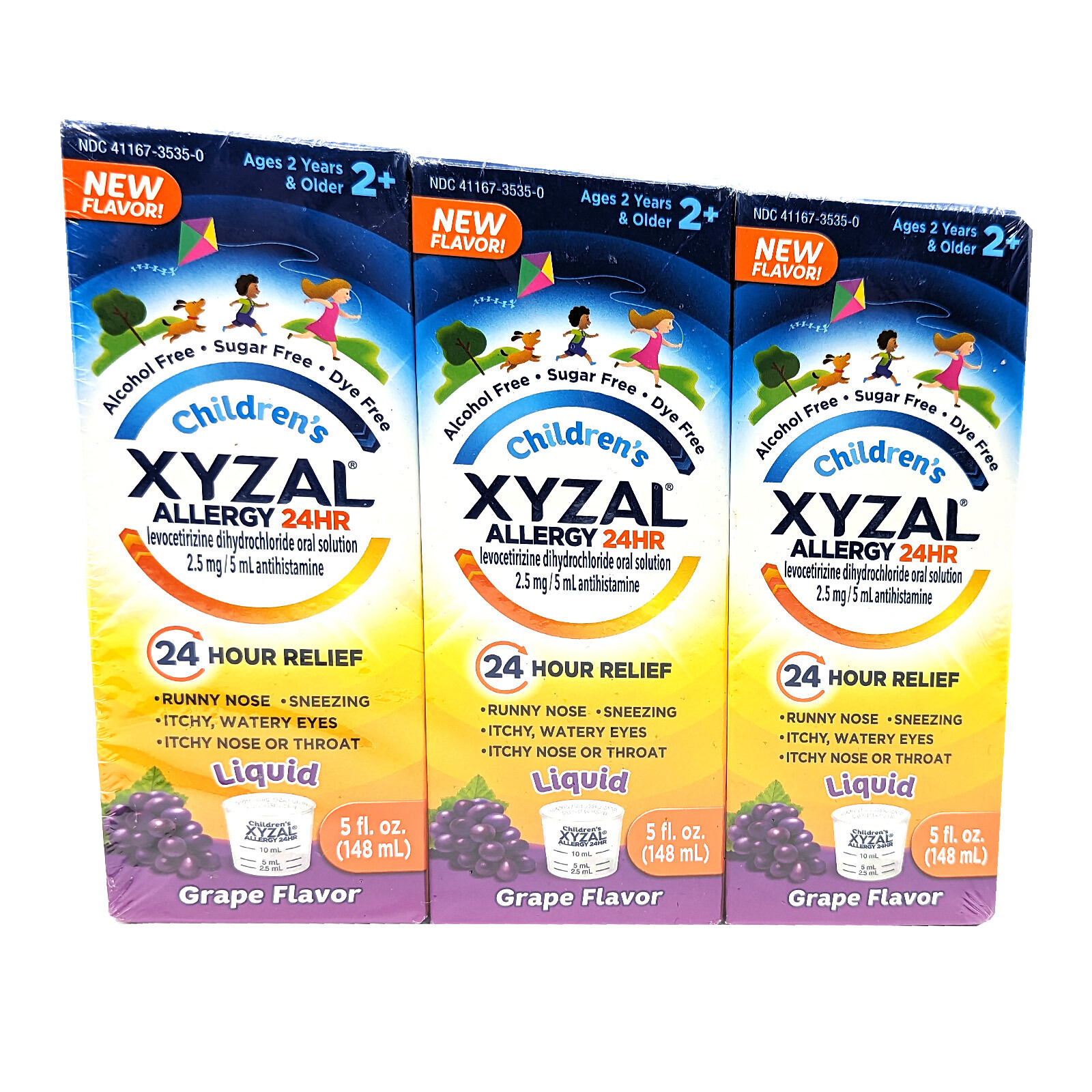 Children's XYZAL Allergy 24HR, Grape Liquid 5 fl. oz (3PACK) Exp 11/